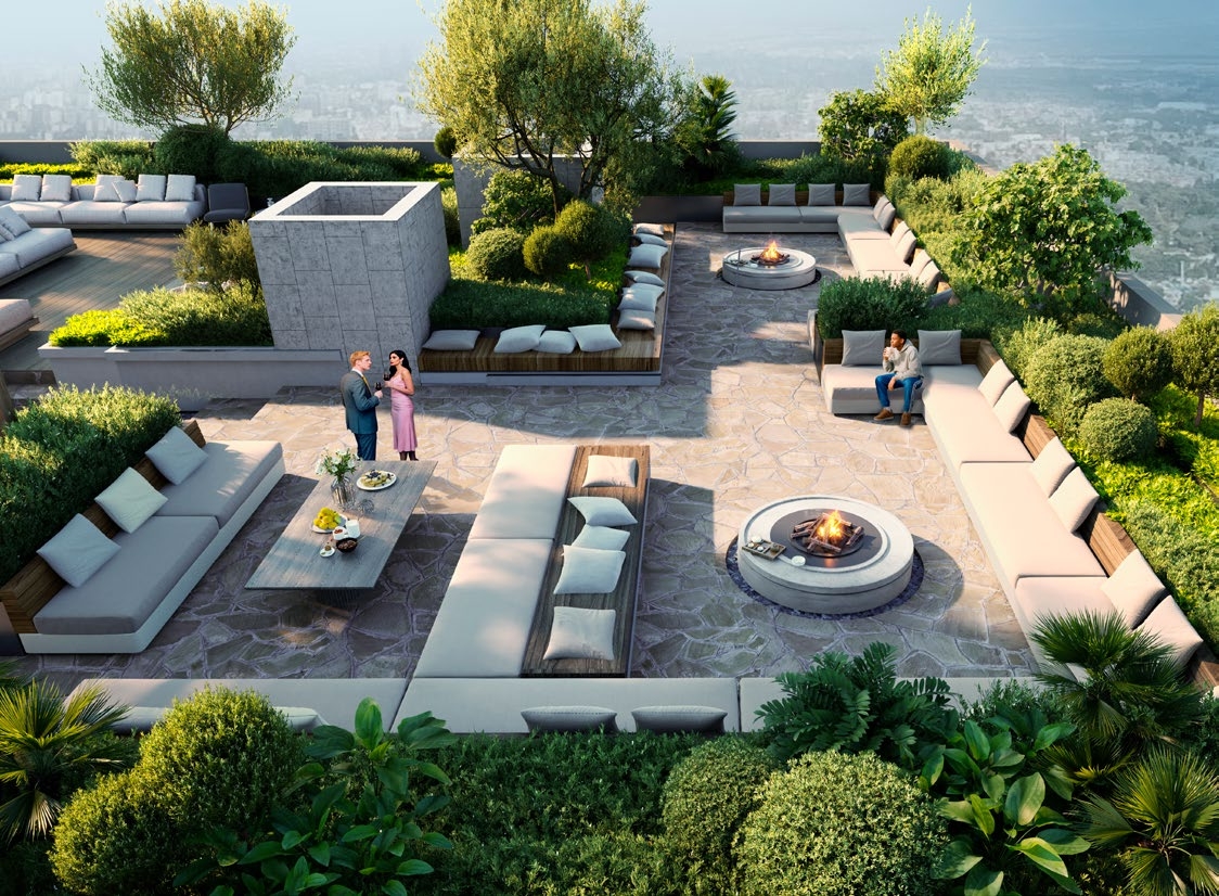 image of rooftop garden at lesonia residency